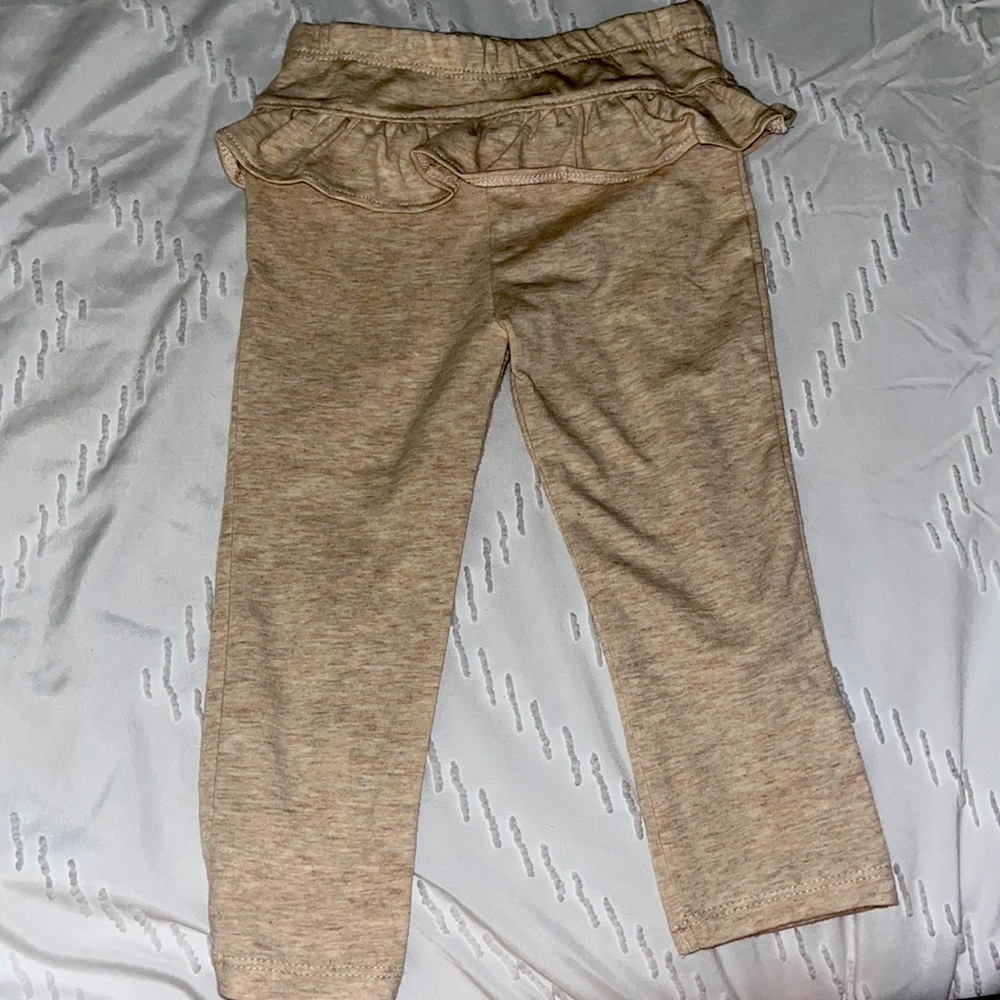 Tan ruffle pants